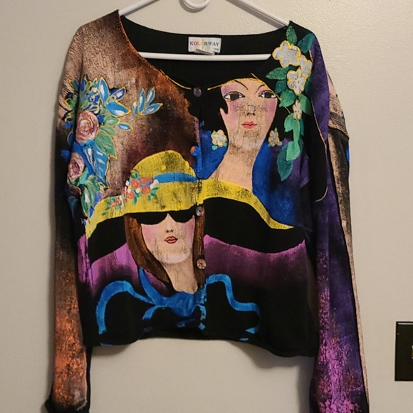 Kolorway USA womens button down sweater - Picture 1 of 15